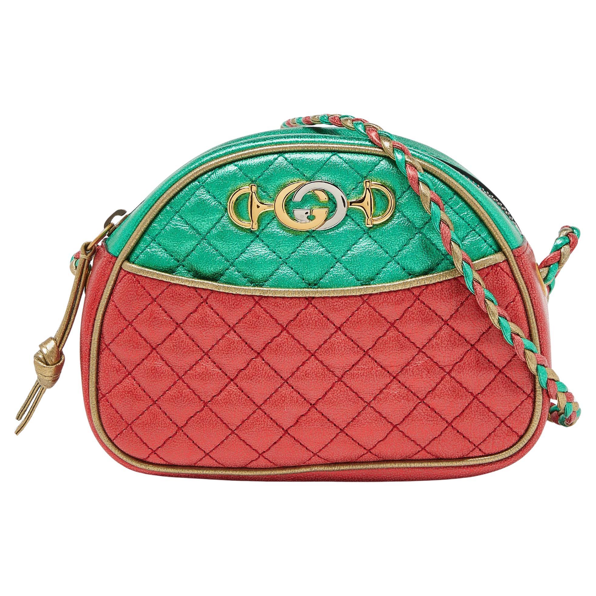 Gucci Multicolor Quilted Leather Mini Trapuntata Crossbody Bag For Sale