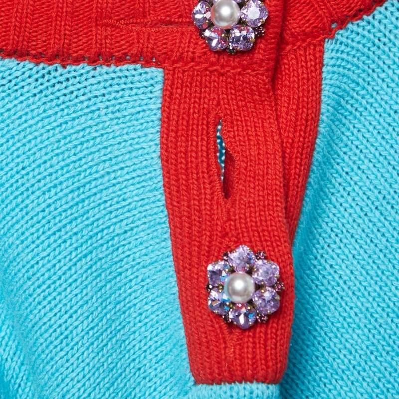 Bleu Pull en laine Intarsia de lapin multicolore Gucci S en vente