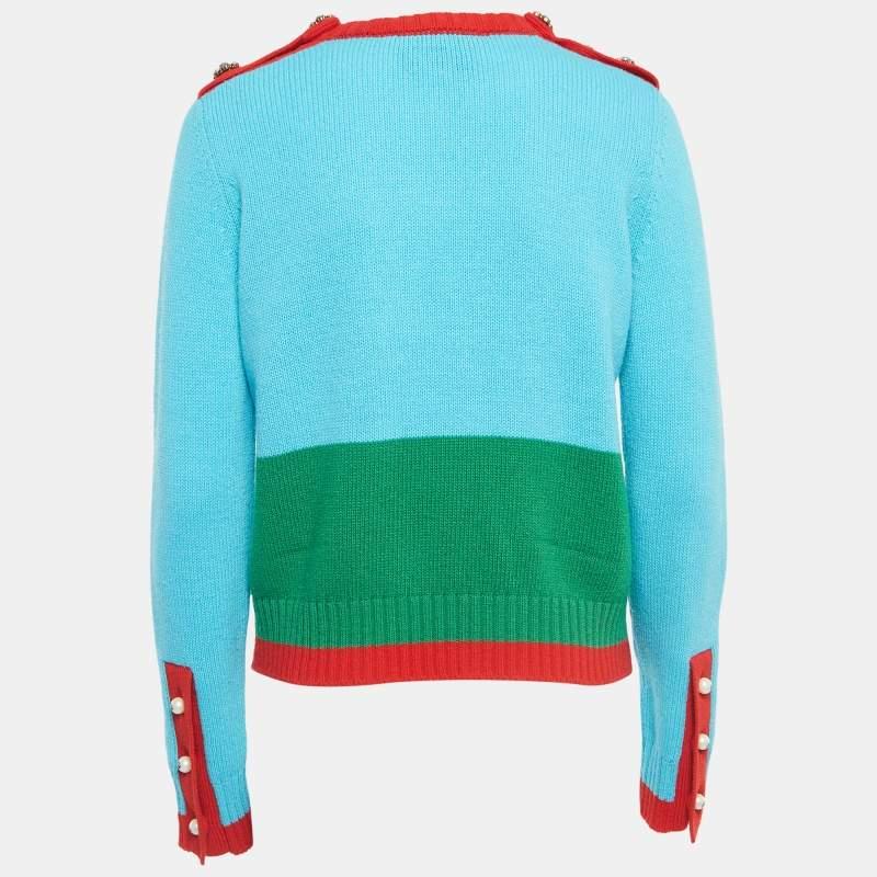 Pull en laine Intarsia de lapin multicolore Gucci S en vente 1
