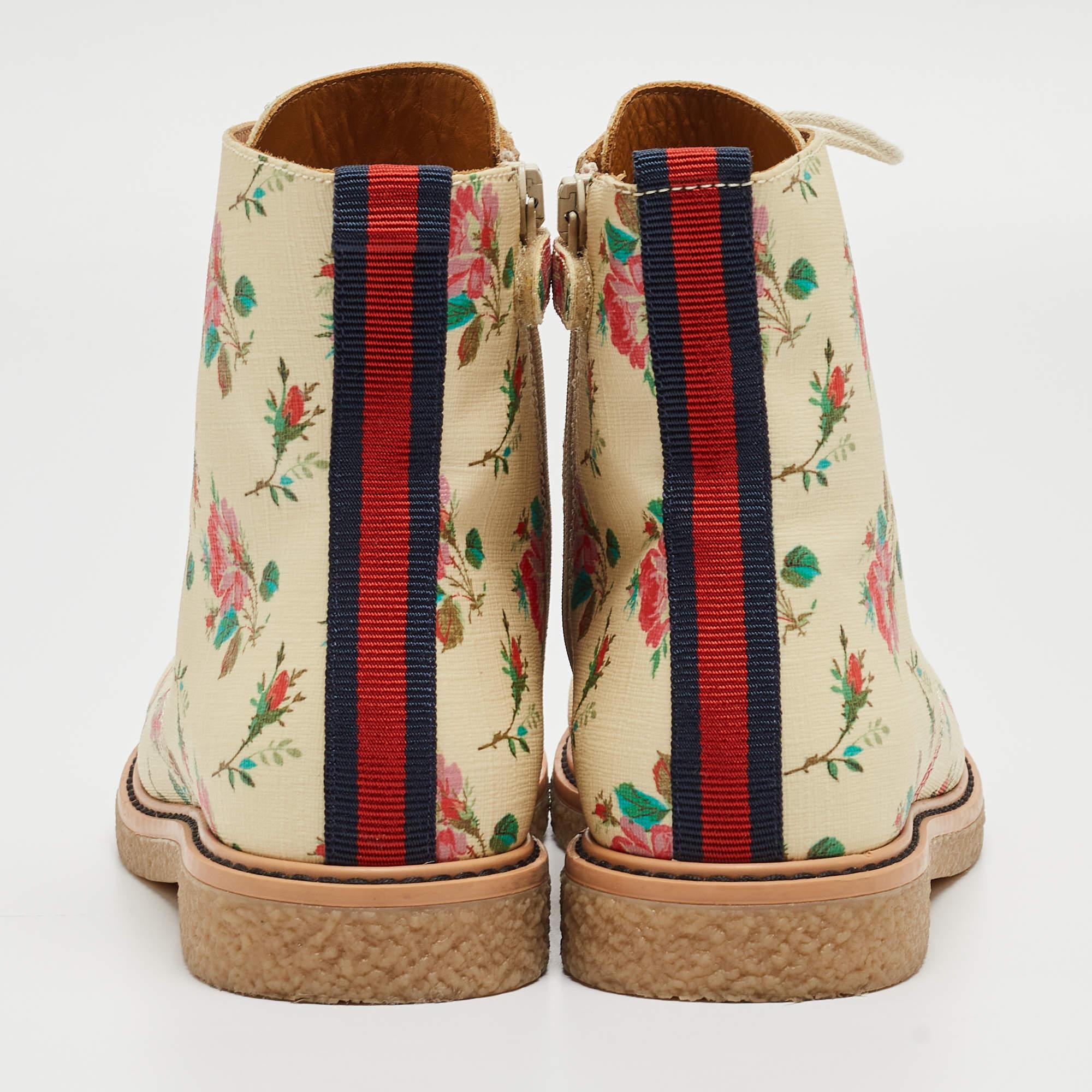 Femenino o masculino Gucci Botines Lona Suprema Estampado Rosa Multicolor Talla 33 en venta