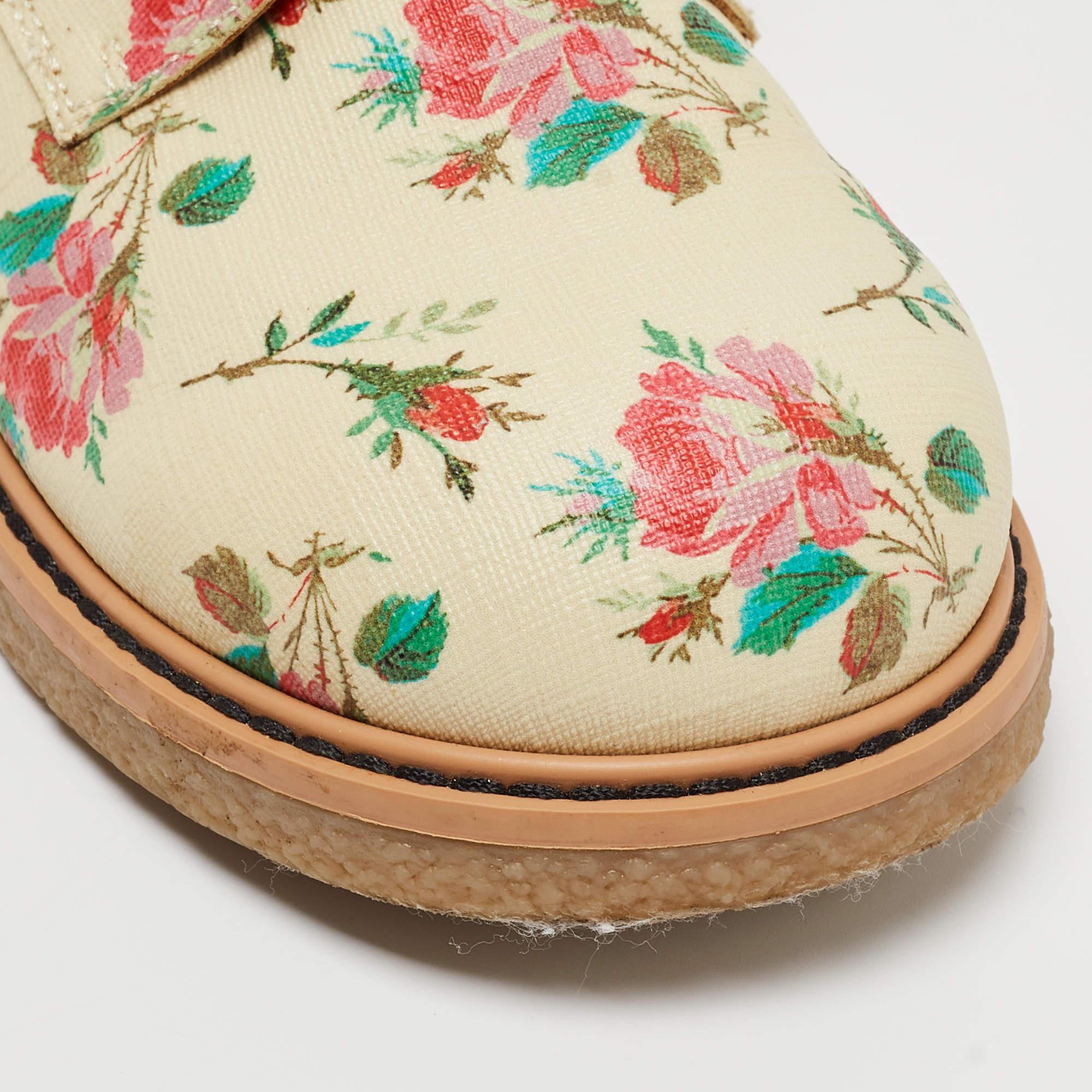 Gucci Botines Lona Suprema Estampado Rosa Multicolor Talla 33 en venta 3