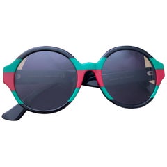 GUCCI Multicolor Round Frame Sunglasses New In Case 