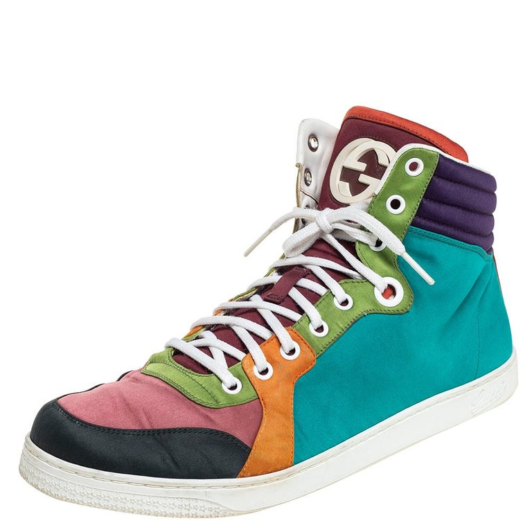 Gucci Multicolor Satin Coda High Top Sneakers Size  at 1stDibs