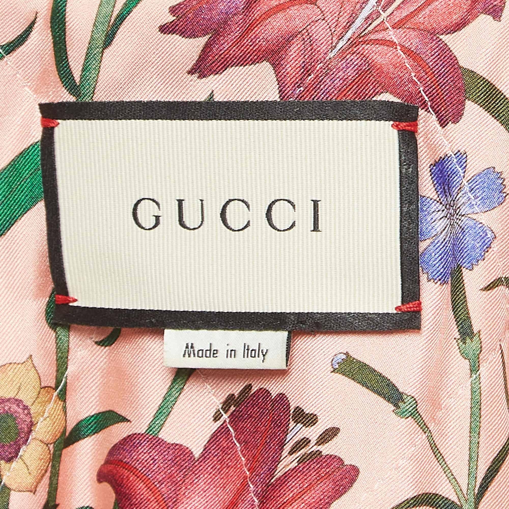 Brown Gucci Multicolor Sequined Embroidered Bomber Jacket M