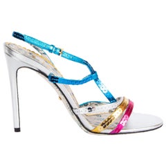 GUCCI Mehrfarbige Pailletten HAINES 105 Sandalen Schuhe 38