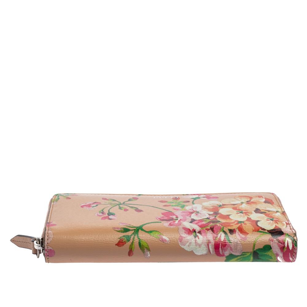 Gucci Multicolor Shanghai Blooms Print Leder Zip um Brieftasche im Zustand „Neu“ in Dubai, Al Qouz 2