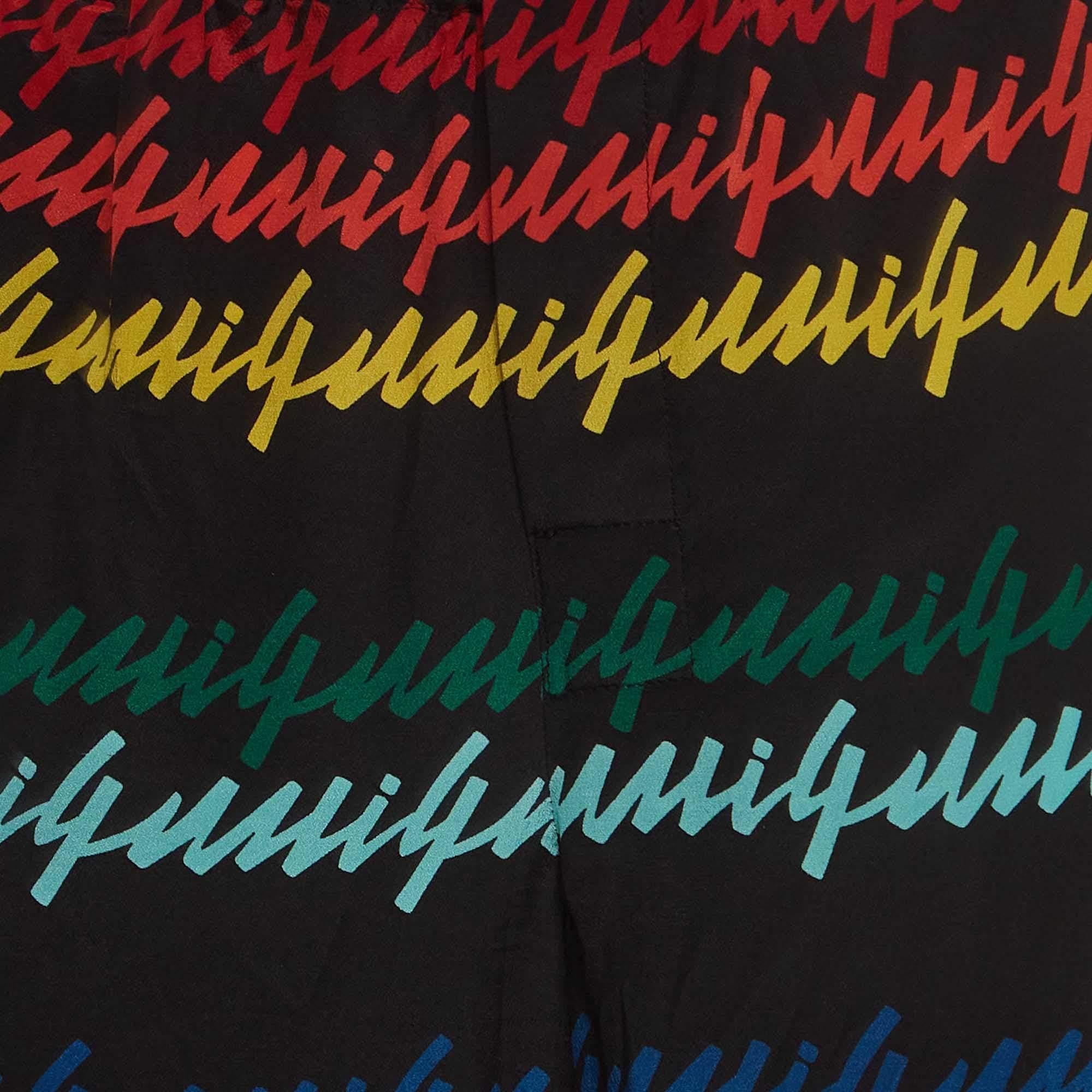 Gucci Multicolor Signature Bedruckte Seidenhose M im Zustand „Gut“ im Angebot in Dubai, Al Qouz 2