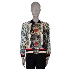 Gucci in seta multicolore 2017 HOLLYWOOD FLORA CAT BOMBER Giacca 40 S