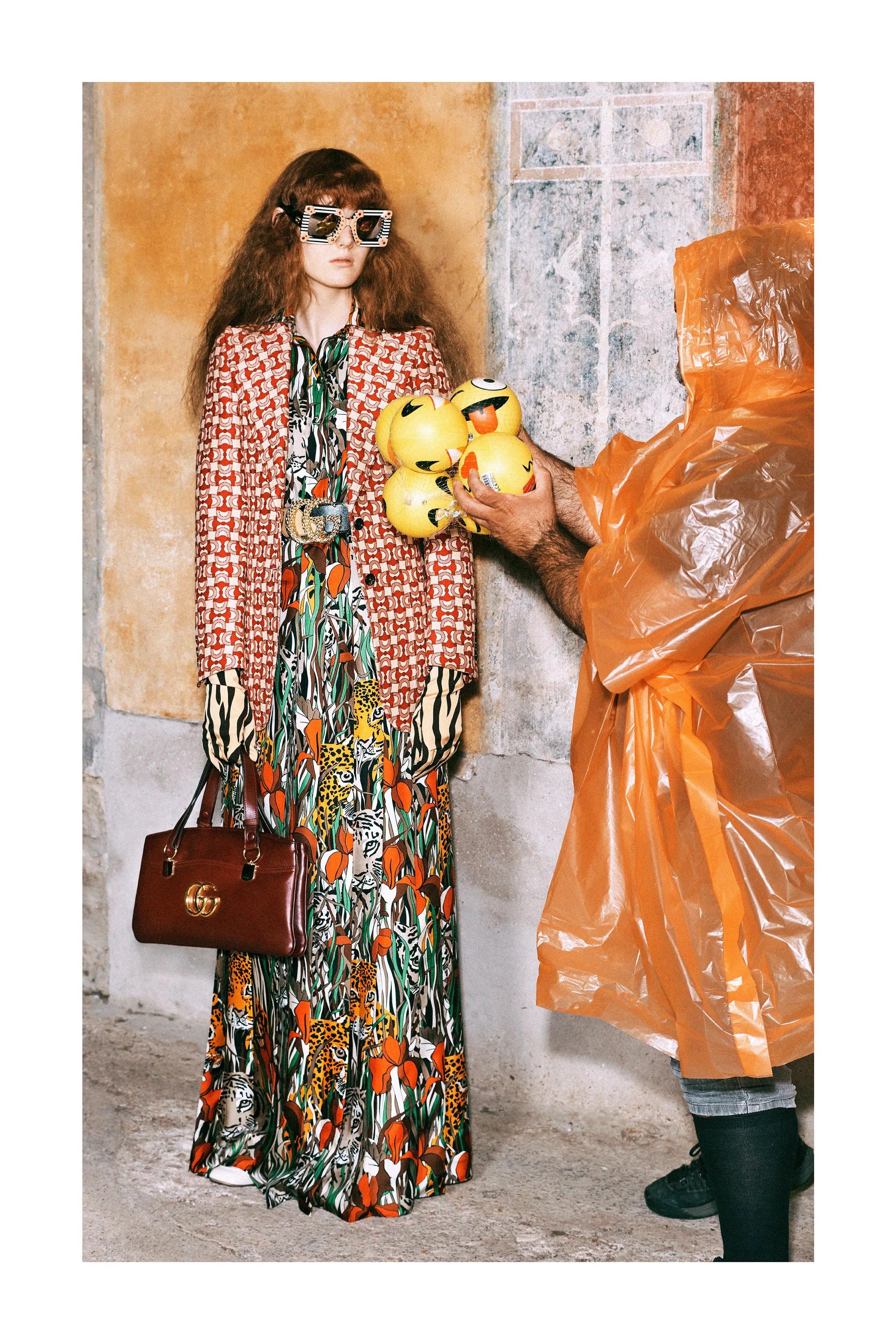 GUCCI multicolor silk 2019 FELINE GARDEN MAXI Dress 42 M For Sale 1