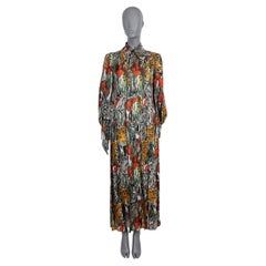 GUCCI seda multicolor 2019 FELINE GARDEN MAXI Vestido 42 M