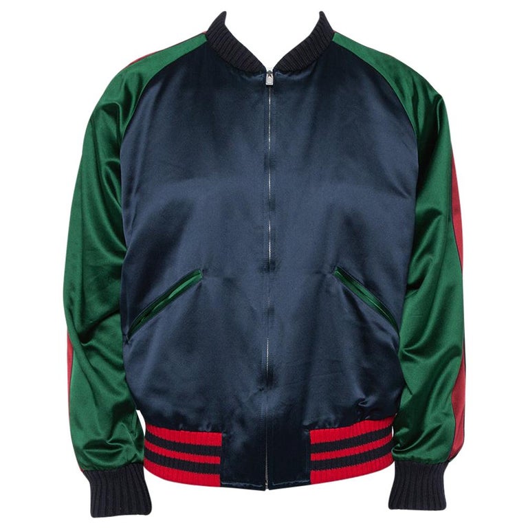 Gucci Multicolor Silk Satin Panther Applique Detail Bomber Jacket XXL at  1stDibs | gucci bomber jacket, gucci panther jacket, gucci multicolor jacket