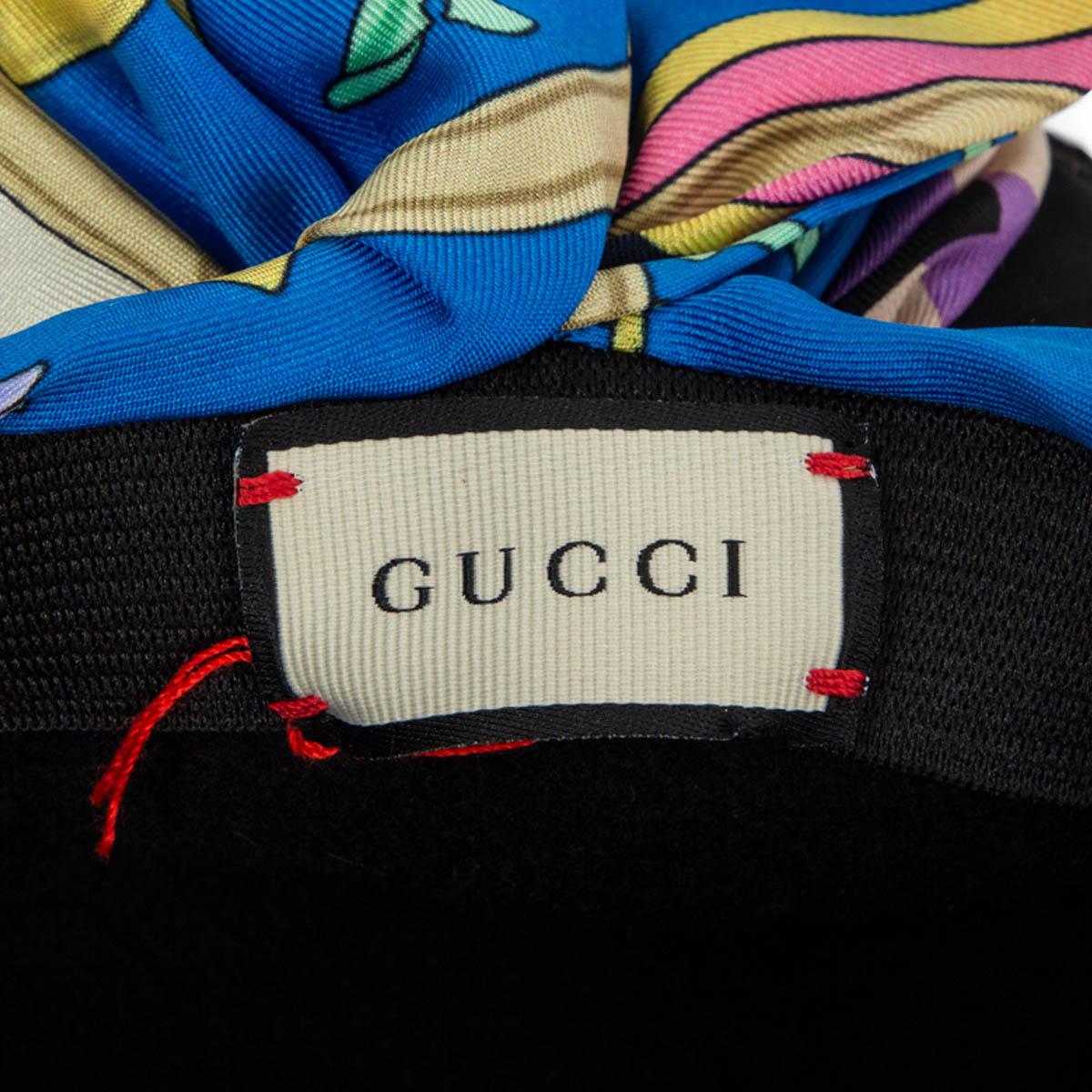 GUCCI multicolor silk TWILL BELTS & SPRING BOUQUET Headband Hat In Excellent Condition For Sale In Zürich, CH