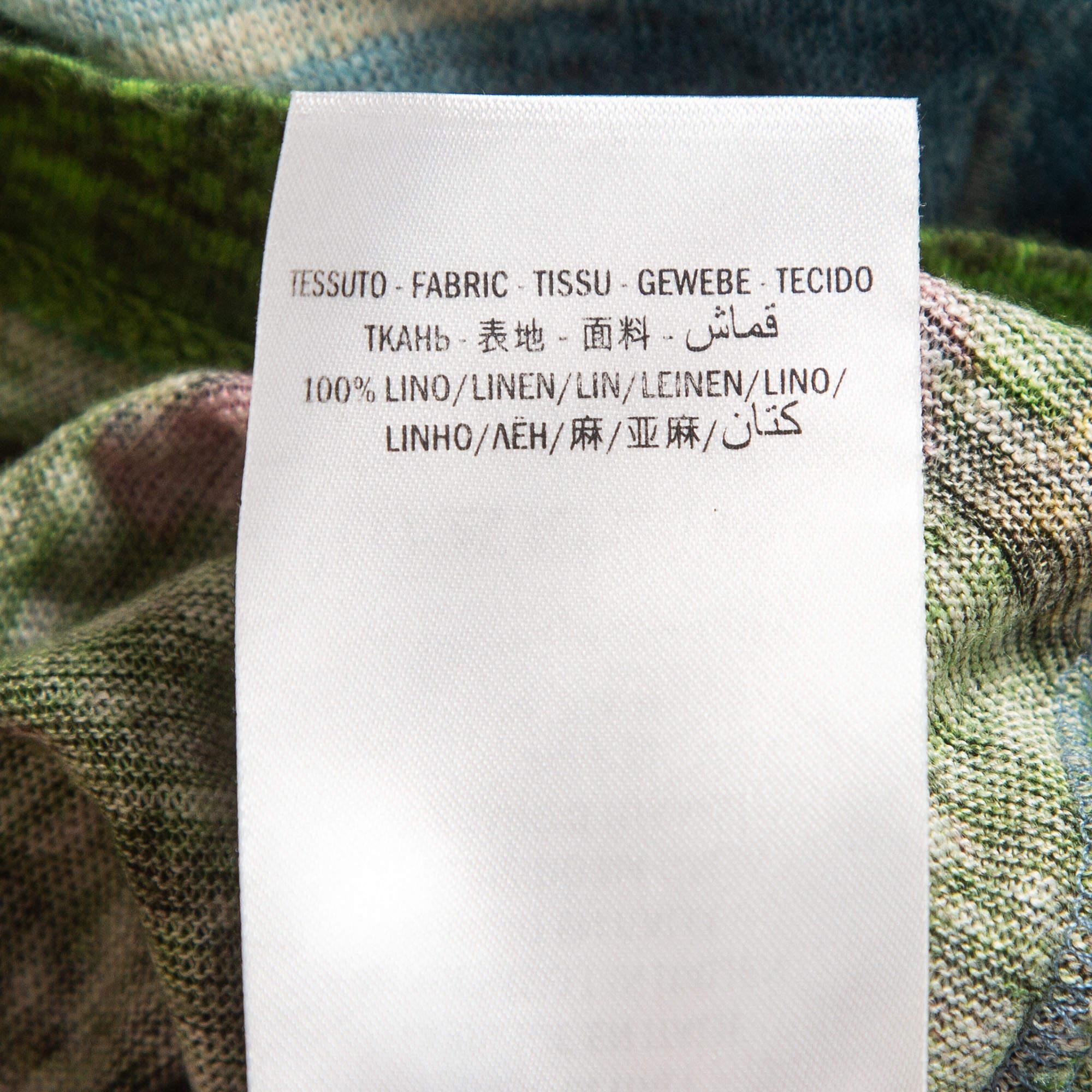 Men's Gucci Multicolor Snake Garden Printed Linen Knit T-Shirt M