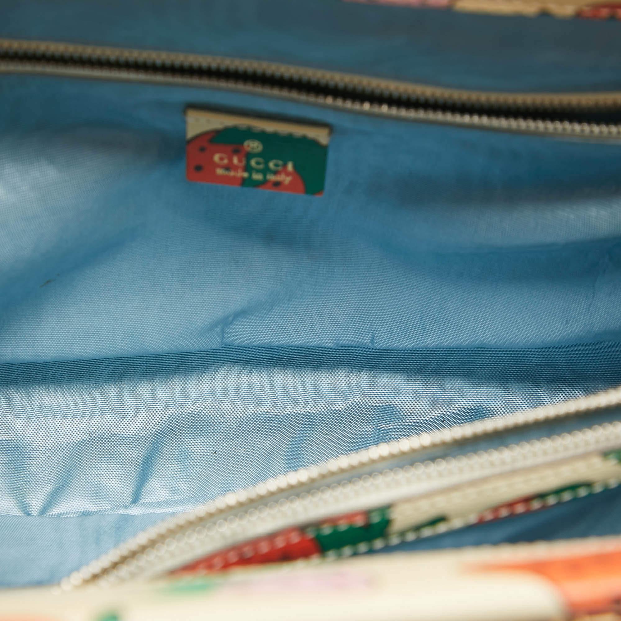Gucci Multicolor Strawberry Print Leather Medium Zumi Tote 3