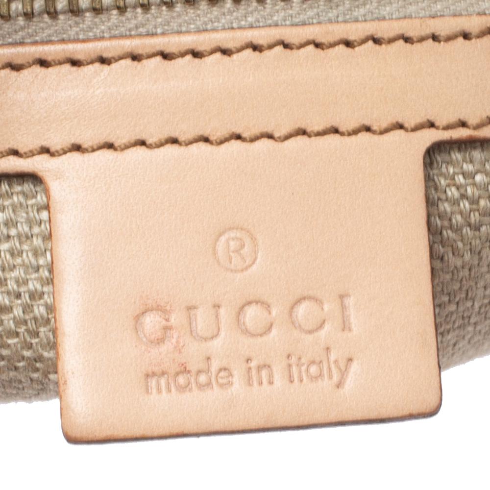 Gucci Multicolor Striped Rafia And Leather Bamboo Ring Hobo In Good Condition In Dubai, Al Qouz 2