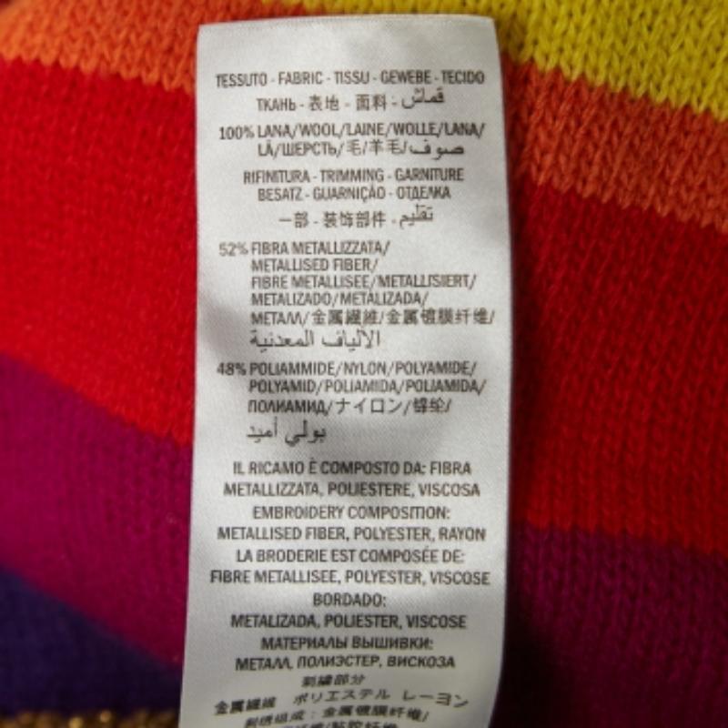 Mehrfarbig gestreifter, bestickter Gucci-Pullover aus Wolle, M (Braun) im Angebot
