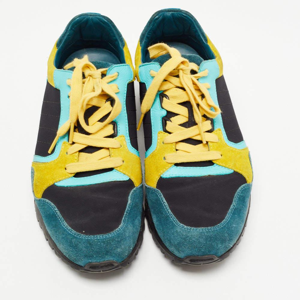 Noir Gucci Multicolore Suede and Canvas Caro Trainer Sneakers Size 40 en vente