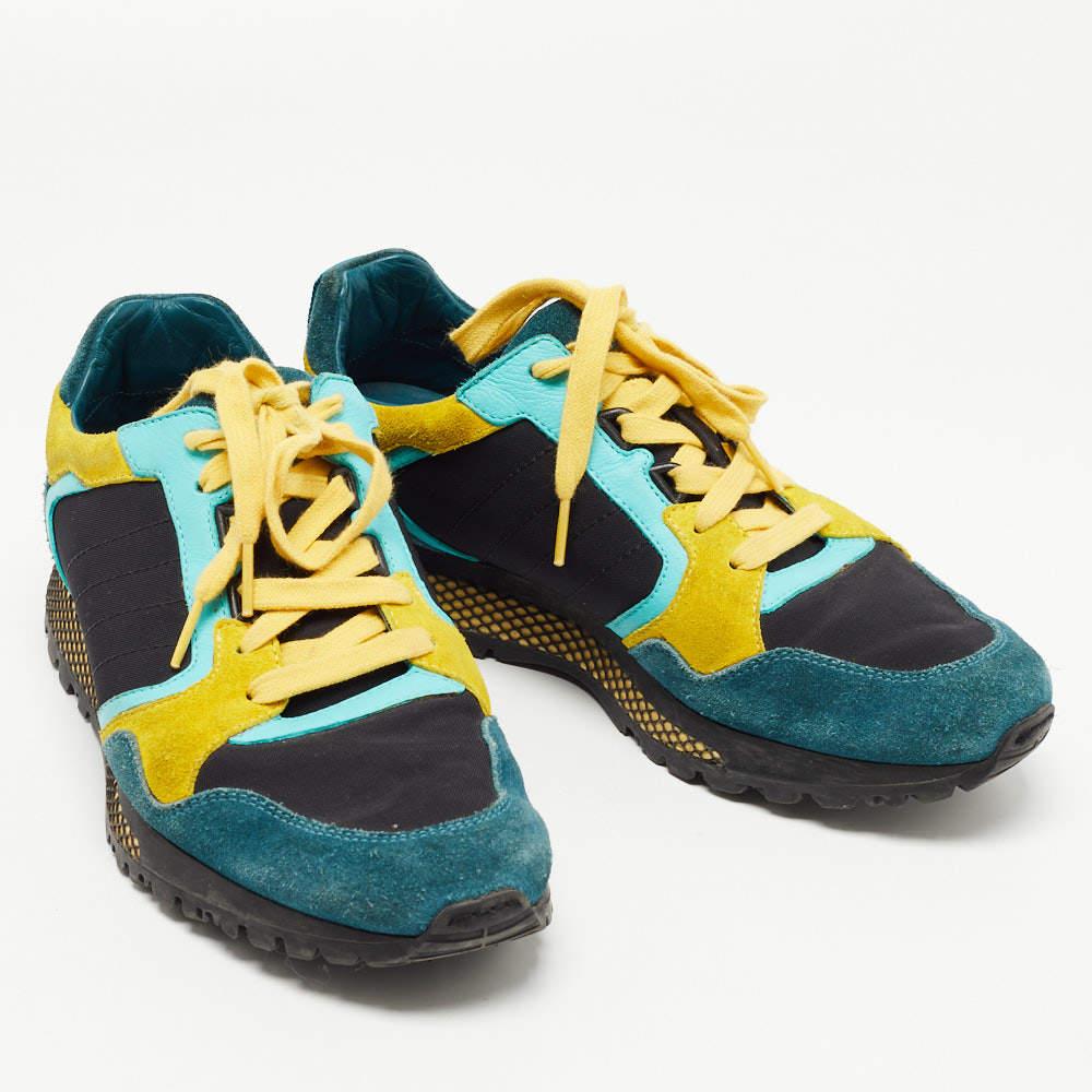 Gucci Multicolore Suede and Canvas Caro Trainer Sneakers Size 40 Bon état - En vente à Dubai, Al Qouz 2