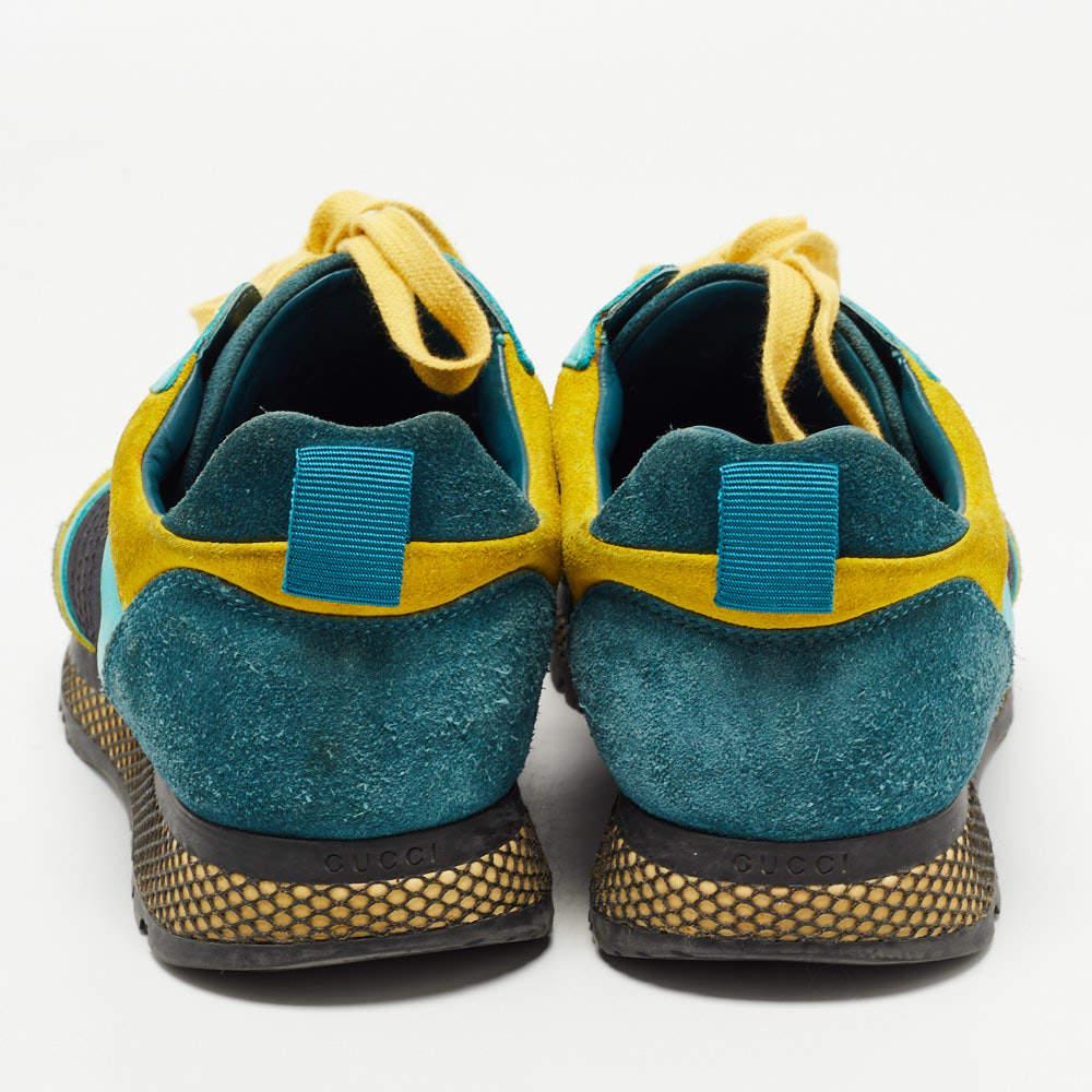 Gucci Multicolore Suede and Canvas Caro Trainer Sneakers Size 40 Pour hommes en vente