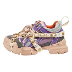 Gucci - Baskets Flashtrek en daim et toile multicolores, taille 37,5