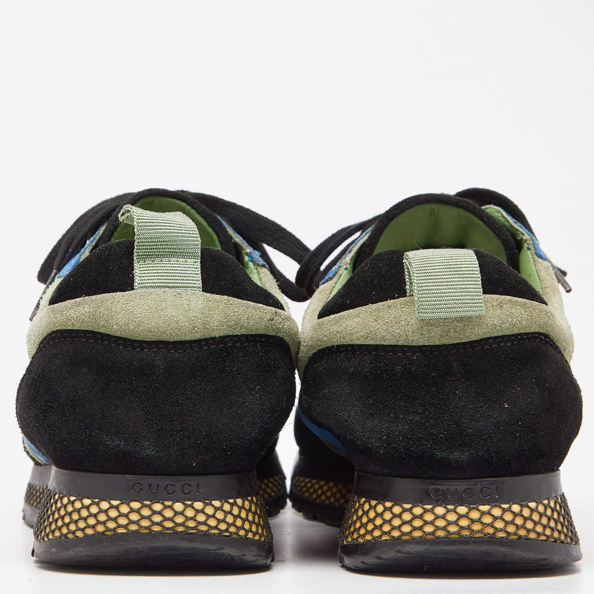 Men's Gucci Multicolor Suede and Nylon Icaro Sneakers Size 40.5 For Sale