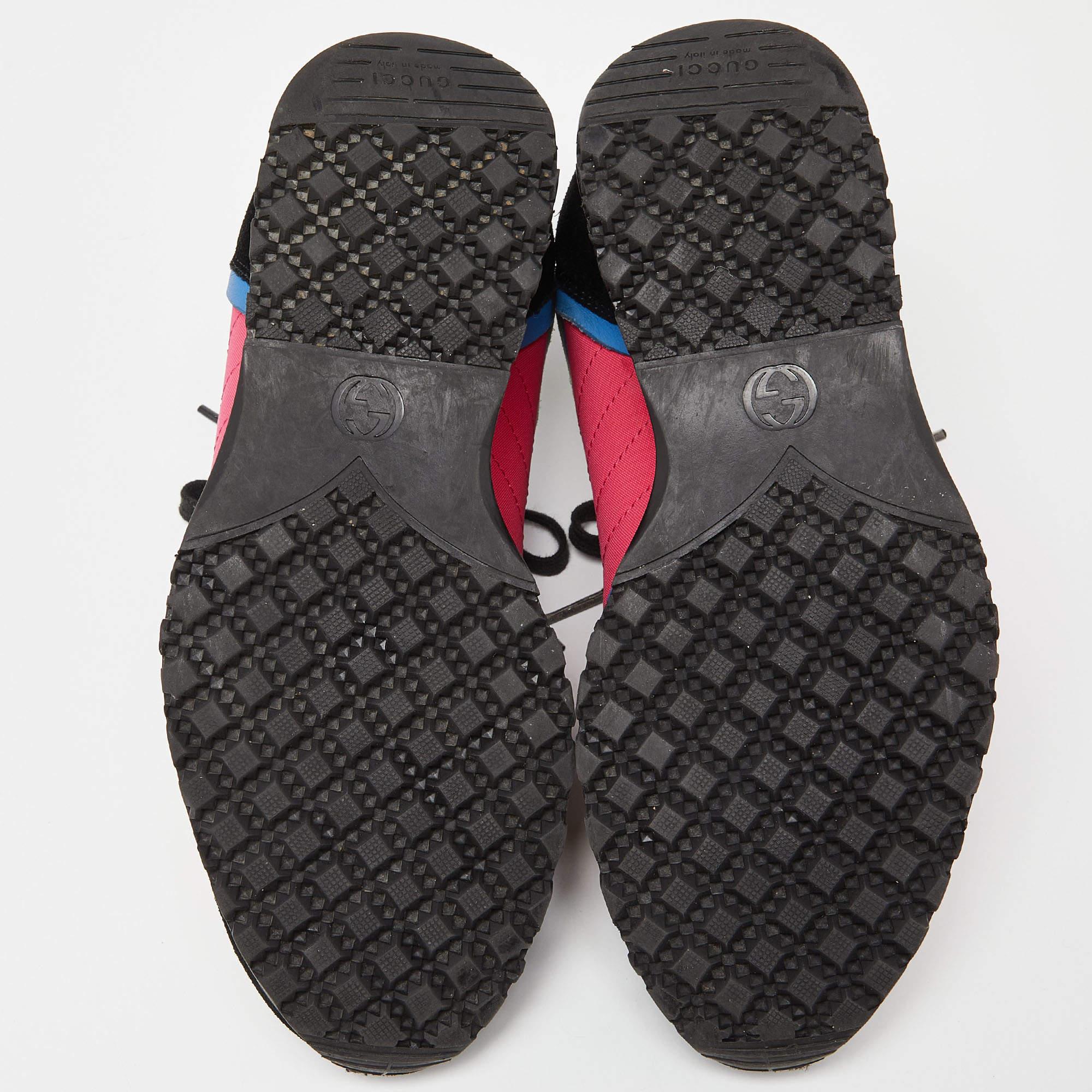 Gucci Multicolor Suede and Nylon Icaro Sneakers Size 40.5 For Sale 1