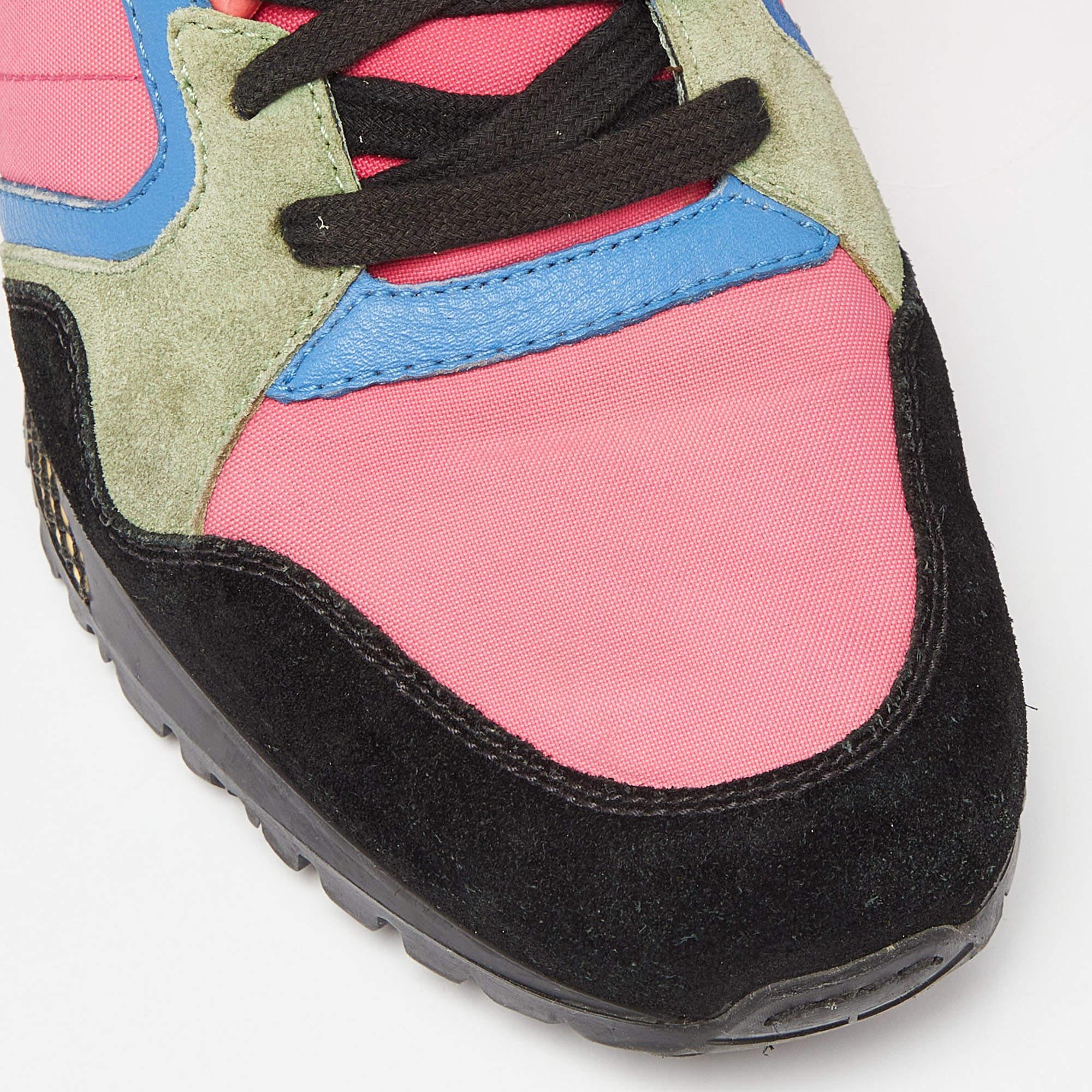 Gucci Multicolor Suede and Nylon Icaro Sneakers Size 40.5 For Sale 3