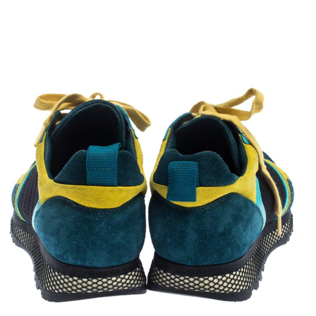 Men's Gucci Multicolor Suede and Nylon Icaro Trainer Sneakers Size 40.5