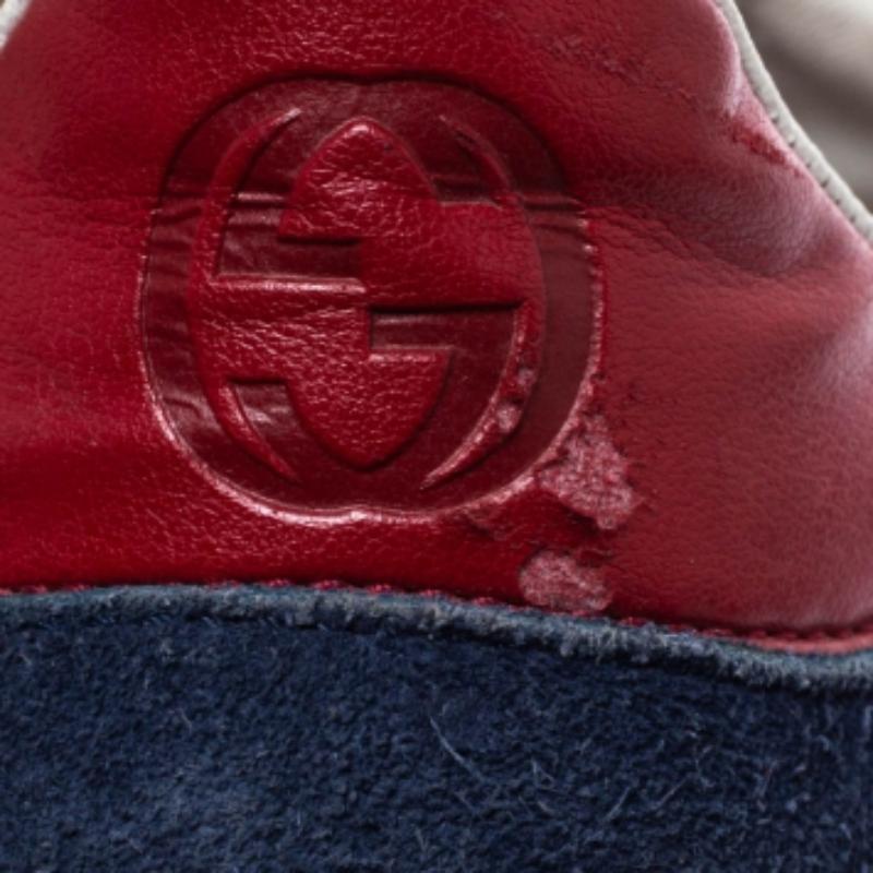 Baskets basses Gucci en daim et nylon multicolore à lacets, taille 39 en vente 2