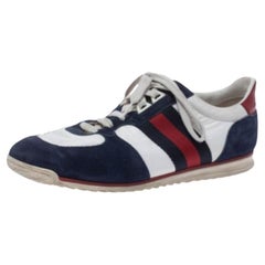 Gucci Multicolor Suede and Nylon Lace Up Low Top Sneakers Size 39