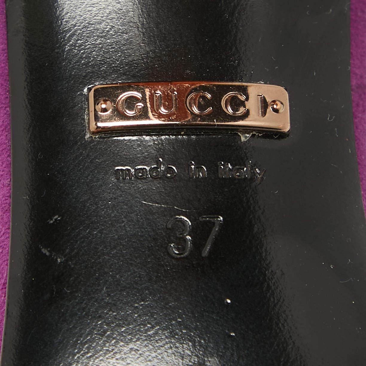 Gucci - Sandales Liberty à lanières à chevilles en daim multicolore, taille 37 en vente 3