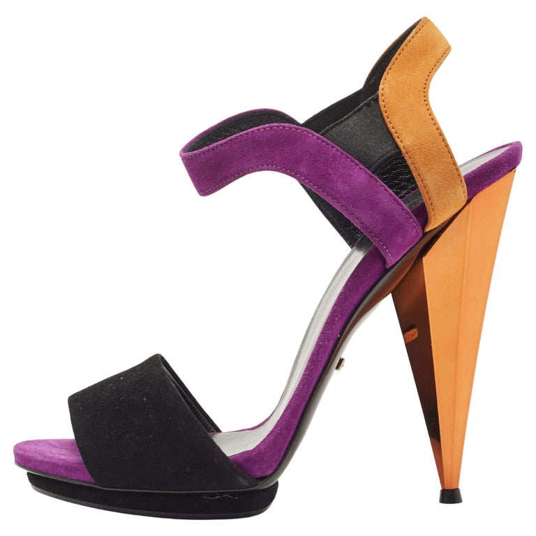 LOUIS VUITTON Dark Purple Monogram Platform Women's Pumps Shoes 39 9US