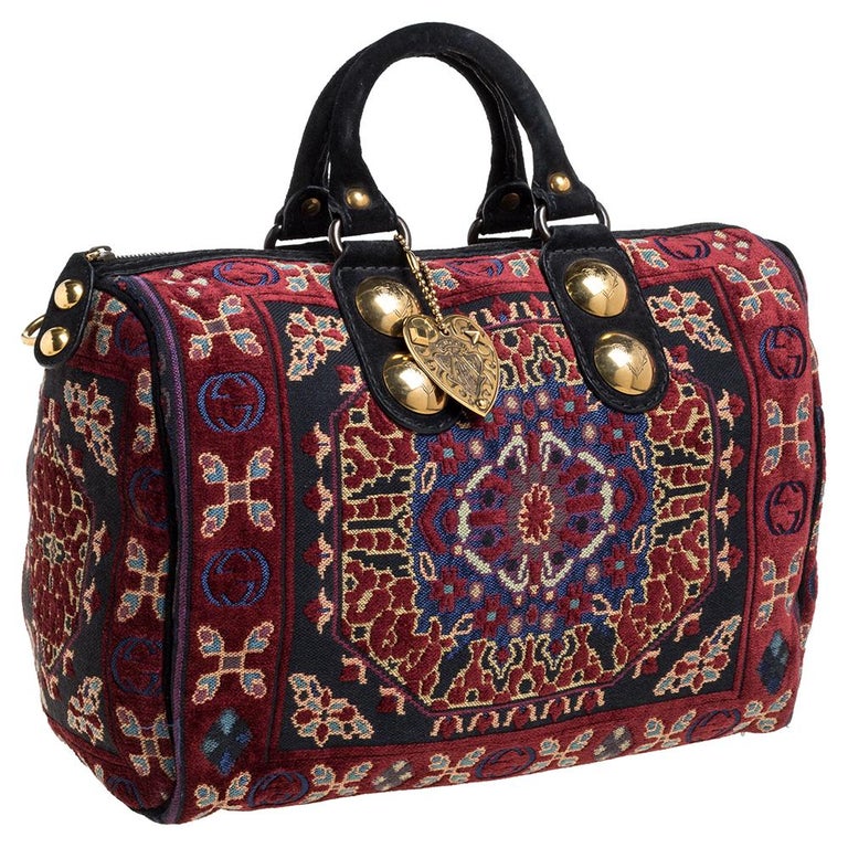 Gucci Multicolor Tapestry Fabric Large Babouska Boston Bag at 1stDibs |  gucci carpet bag, gucci tapestry bag, gucci babouska boston bag