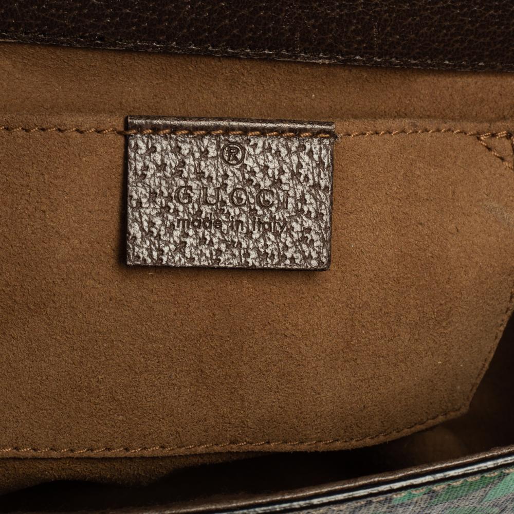 Gucci Multicolor Tian GG Supreme Canvas and Leather Small Padlock Shoulder Bag In Good Condition In Dubai, Al Qouz 2