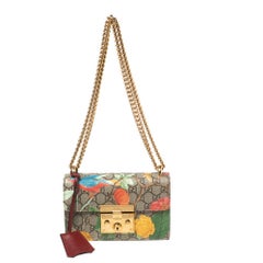 Gucci Multicolor Tian GG Supreme Canvas and Leather Small Padlock Shoulder Bag