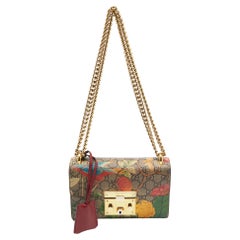 Gucci Multicolor Tian GG Supreme Canvas Small Padlock Shoulder Bag