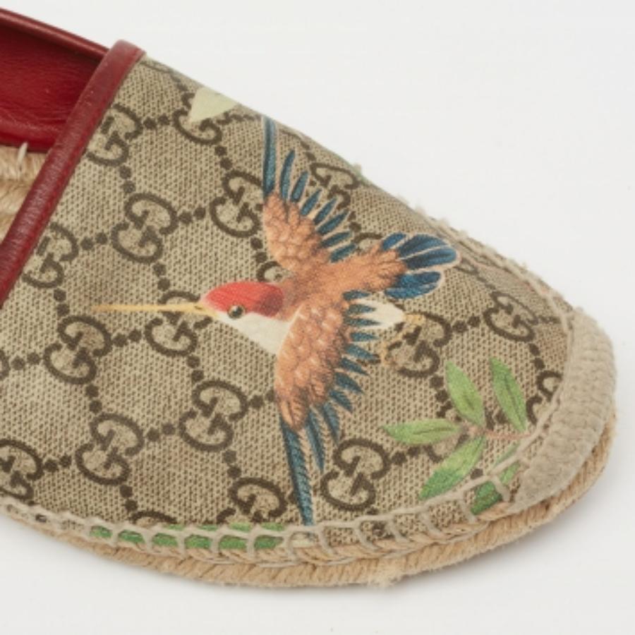 Alpargatas planas de lona Gucci Tian Print GG Supreme multicolor Talla 41.5 en venta 2
