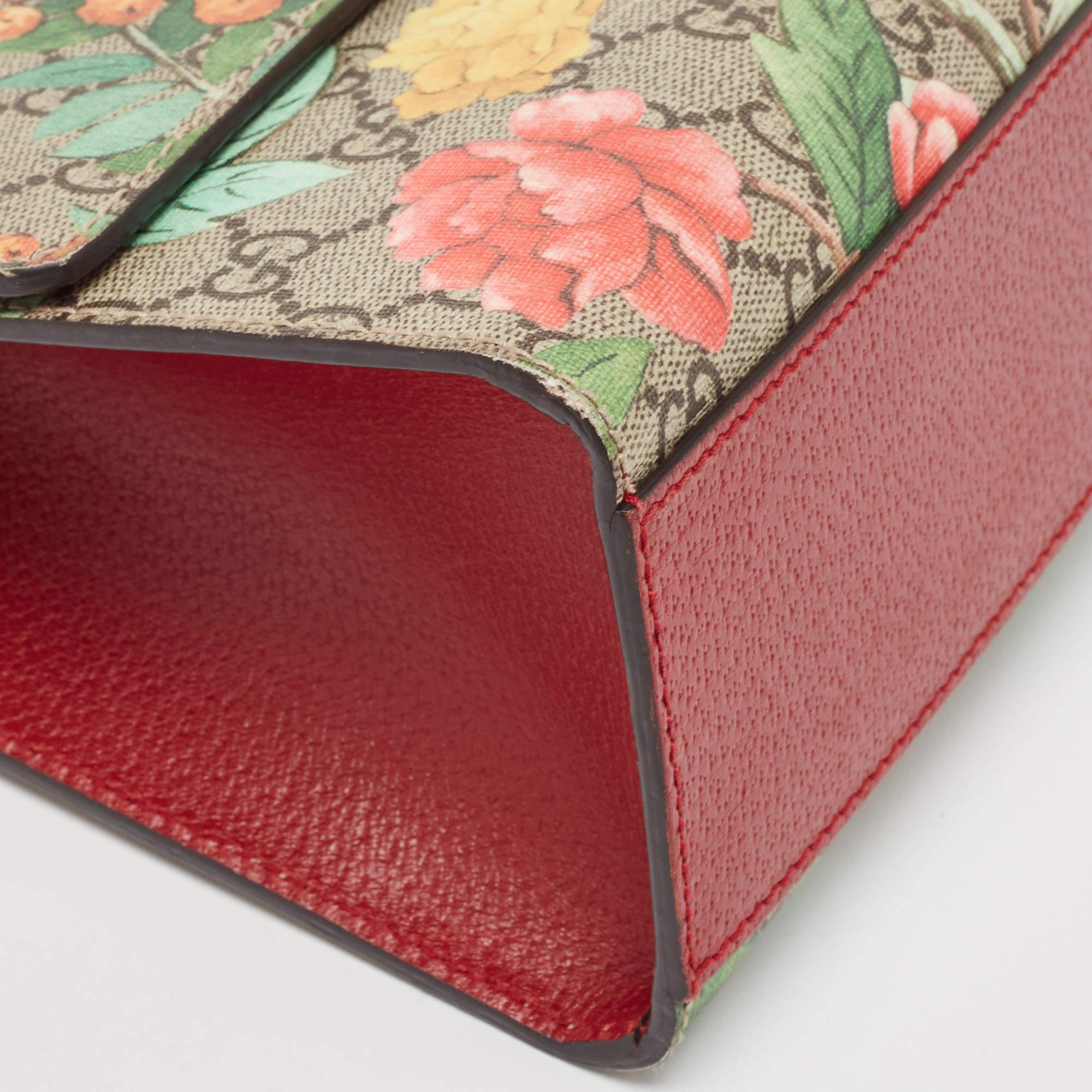 Gucci Multicolor Tian Print GG Supreme Canvas Medium Padlock Shoulder Bag 6