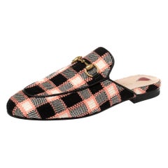 Gucci Multicolor Tweed Princetown Mule Flats Size 36.5