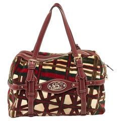 Gucci Multicolor Velvet and Leather Medium 85th Anniversary Boston Bag