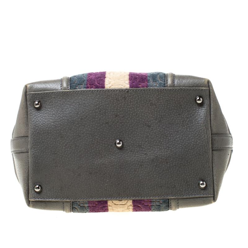 Gucci Multicolor Velvet Horsebit Treasure Small Boston Bag In Good Condition In Dubai, Al Qouz 2