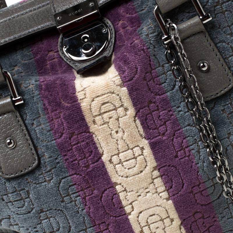 Gucci Multicolor Velvet Horsebit Treasure Small Boston Bag 2