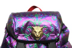 Gucci Multicolor waterproof brocade fabric Backpack