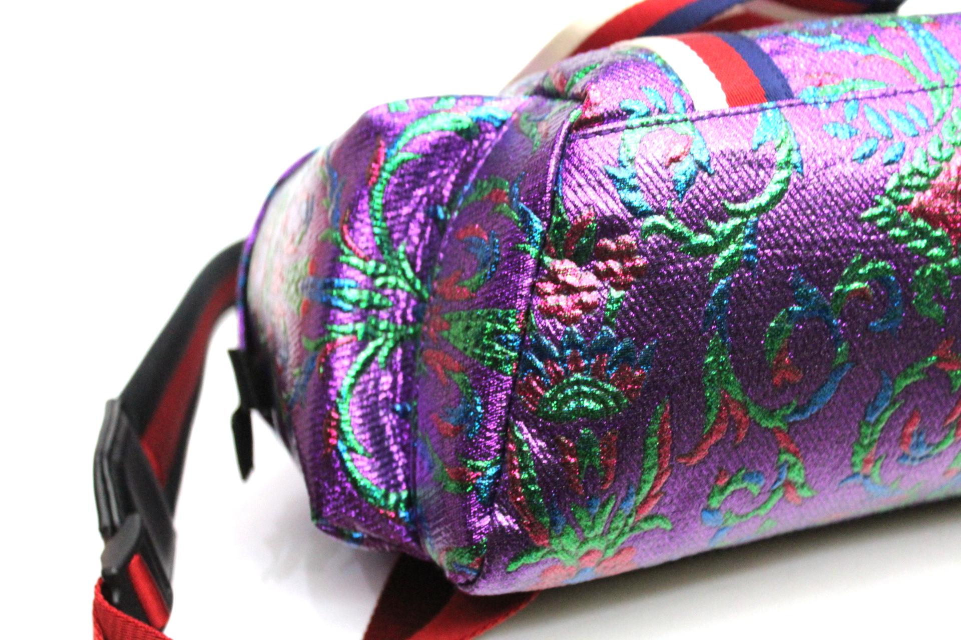 Gucci Multicolor waterproof brocade fabric Backpack In Excellent Condition In Torre Del Greco, IT