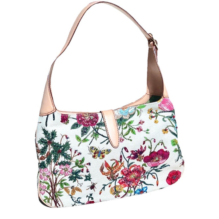 Gucci by Tom Ford Flower Print Nylon Medium Jackie Bag - Pink Flora – The  Hosta