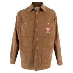 Gucci Mushroom-embroidered Corduroy Shirt Jacket