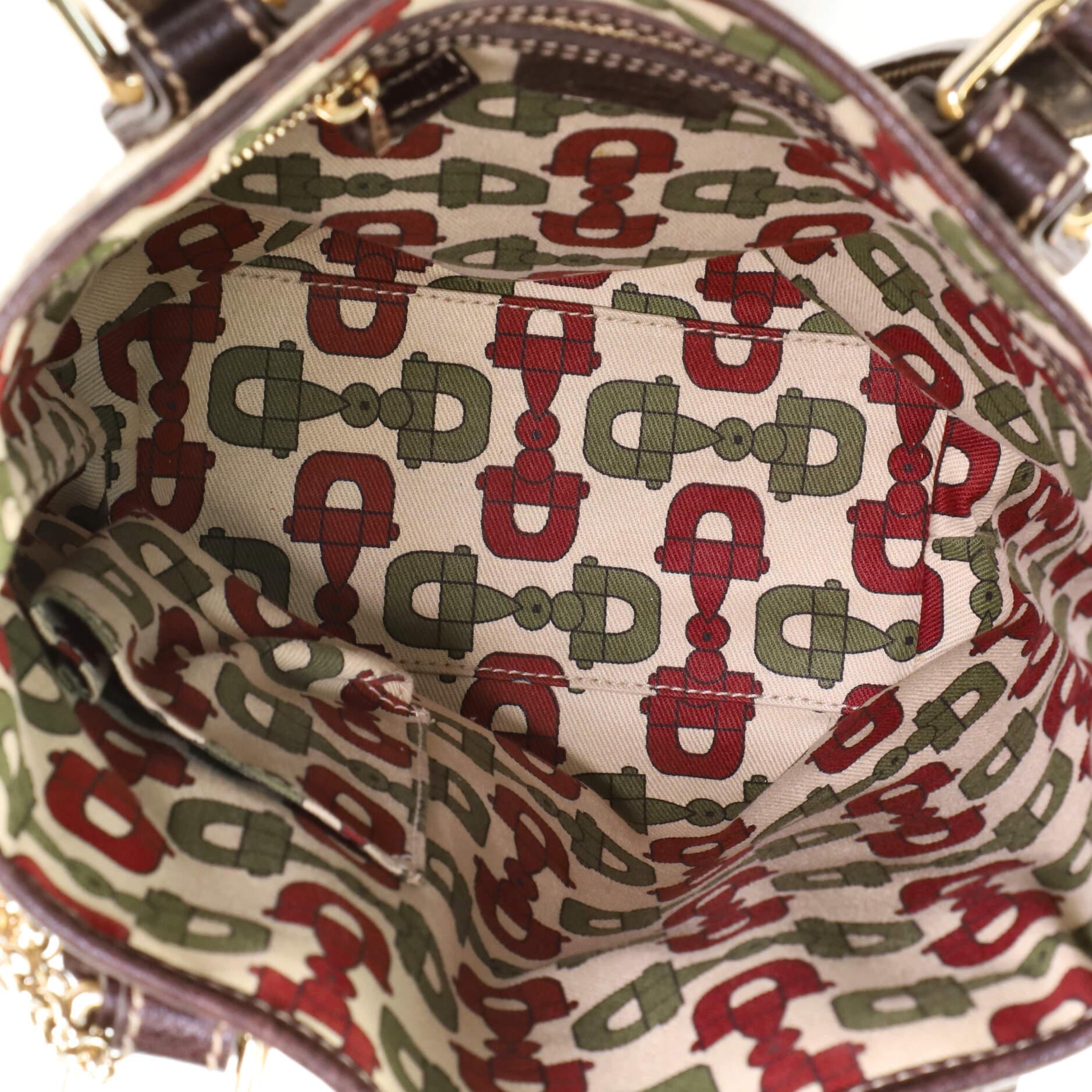 Brown Gucci Mushroom Tote Embroidered GG Canvas Small