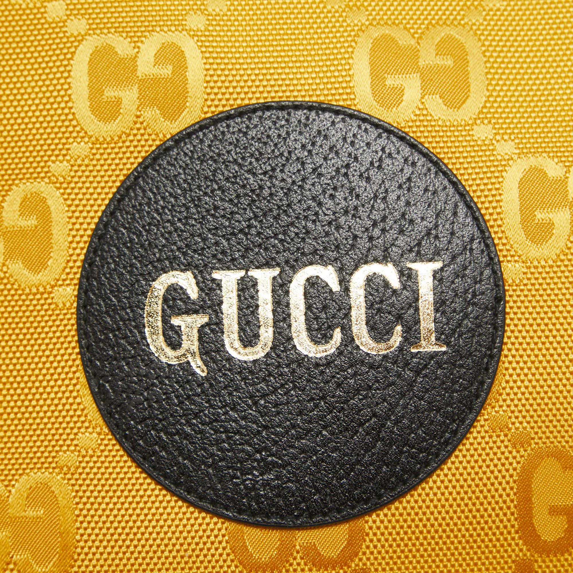 Gucci Mustard/Black GG Nylon and Leather Off The Grid Clutch 11
