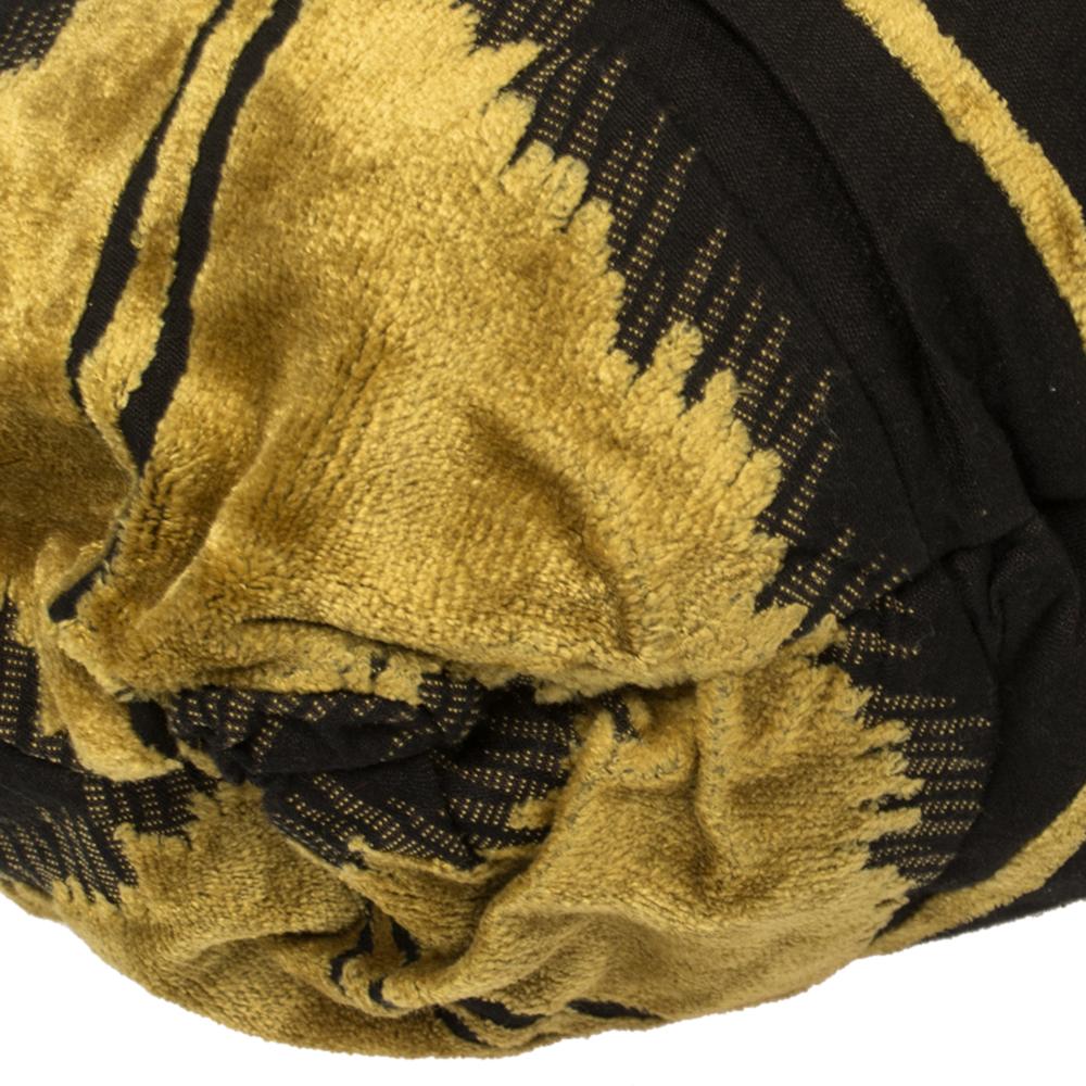 Gucci Mustard/Black Printed Velvet and Fabric Large Hysteria Hobo 5