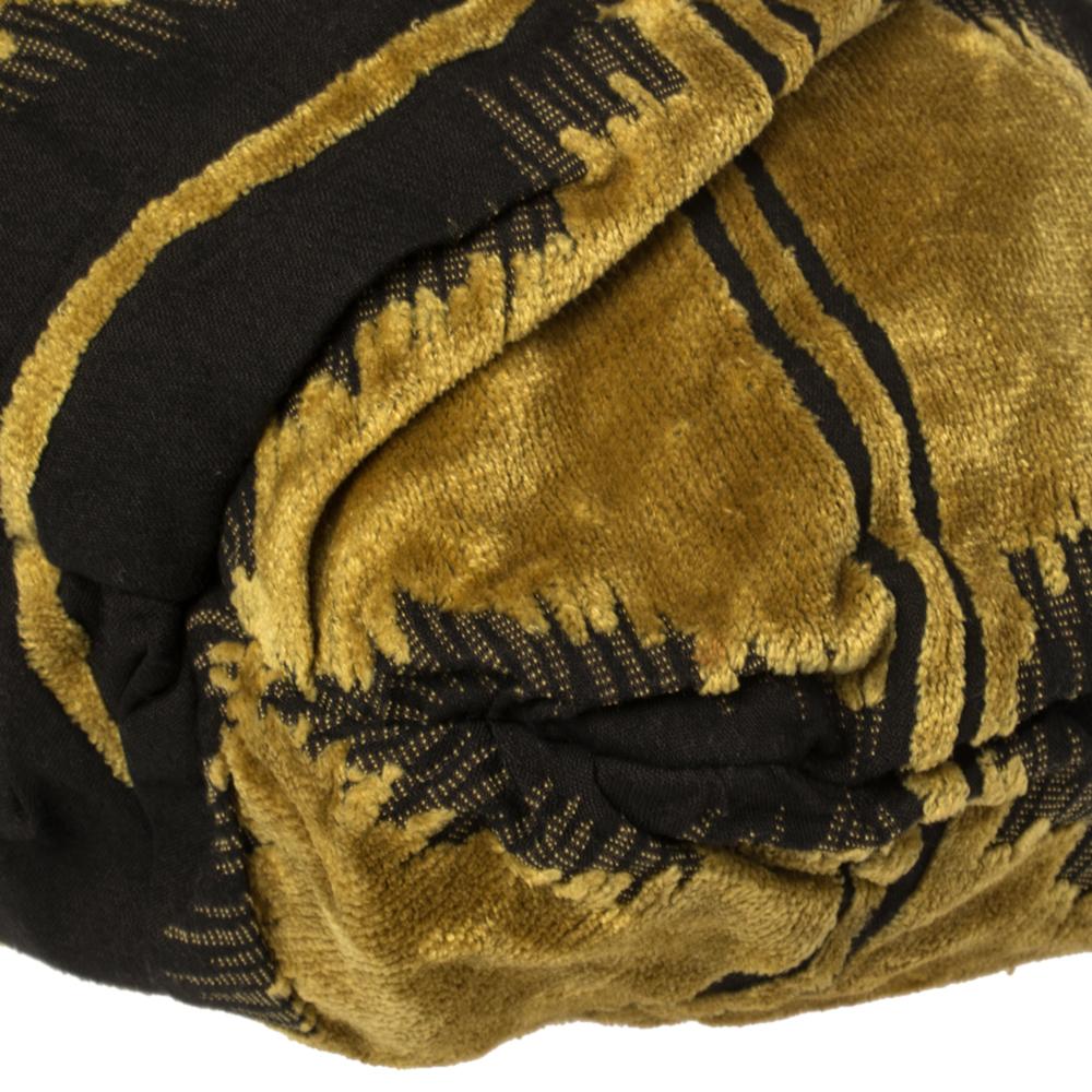 Gucci Mustard/Black Printed Velvet and Fabric Large Hysteria Hobo 4